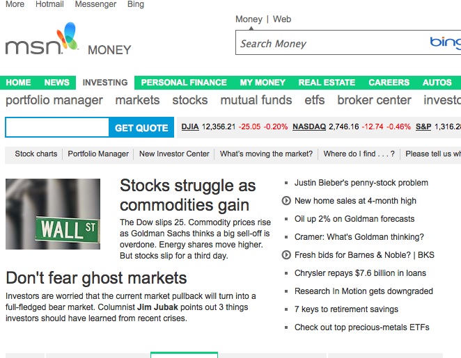 stock market investment weblog